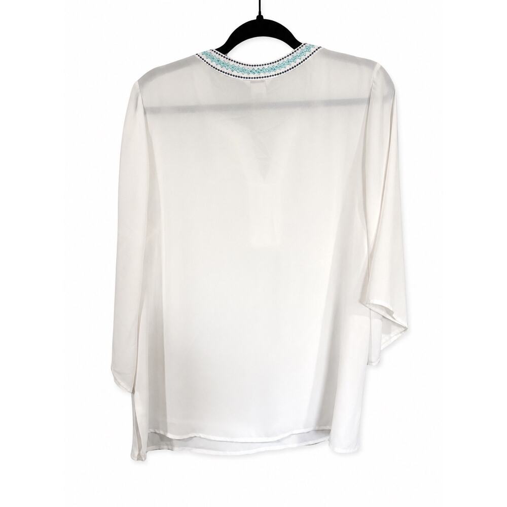 Ariat Callie Blouse Wns Medium Coconut Milk Embroidered Western Boho Cowgirl - Picture 8 of 13